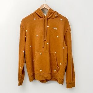 LRG Lifted Research Group Men’s Hoodie, All Over Logo, Size M Mustard